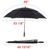 Automatic Open Golf Umbrella Oversize Double Canopy Vented Windproof Waterproof Stick Umbrellas