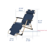 Folding Patio Lounge Chair with Pillow