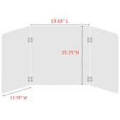 19.68"L x 13.78"W x 15.75¡°H Protective Freestanding Shield with Transaction Window for Offices and 19.68"L x 13.78"W x 15.75¡°H Protective Freestanding Shield with Transaction Window for Offices and