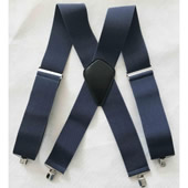 2'' Wide Men's Elastic Black X Cross Four Clip Straps
