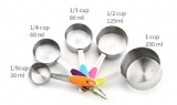 5 Pieces Stainless Steel Measuring Cups With Silicone Handles