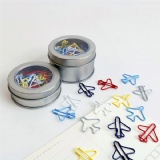 Airplane Paper Clips In Tin Box
