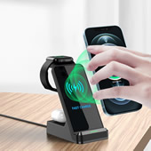 3 In 1 Mobile Phone 15W Fast Charging Wireless Charger Bracket