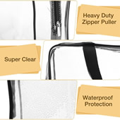 3 PCS Clear Cosmetic Bag Set