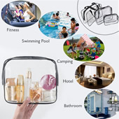 3 PCS Clear Cosmetic Bag Set