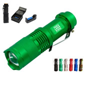 3 Piece Set Zoom Focus Tactical 14500 Rechargeable Led Flashlight