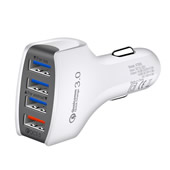 4-Port USB car charger 7 Amp fast charging cable