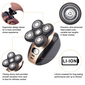 5 In 1 4D Men's Rechargeable Bald Head Electric Shaver 5 Floating Heads Beard Nose Ear Hair Trimmer