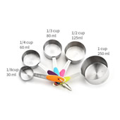 5 Pieces Stainless Steel Measuring Cups With Silicone Handles