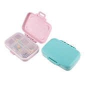 6 Compartments Wheat Fiber Green Portable Folding Pill Box 6 Compartments Wheat Fiber Green Portable Folding Pill Box