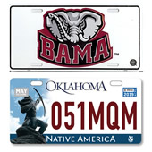 6 " x 12 " Custom Embossed Metal Auto License Plate