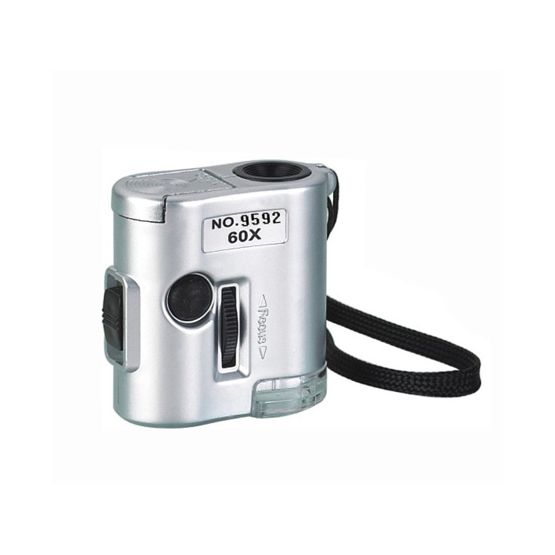 60X Pocket Microscope with LED UV Light