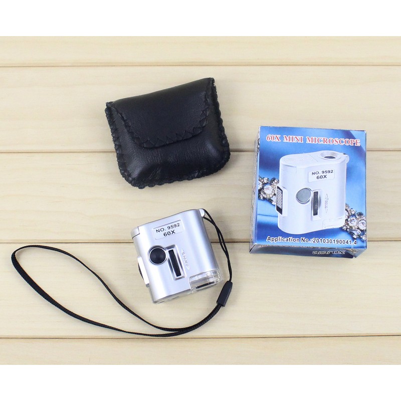 60X Pocket Microscope with LED UV Light