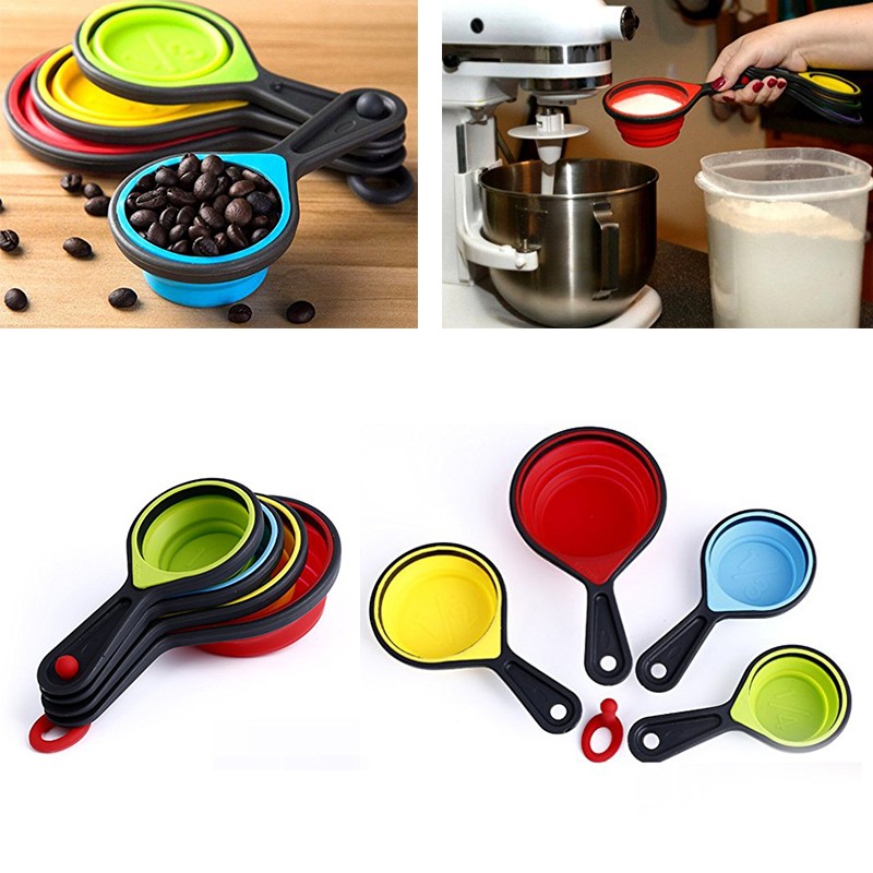 8 Pieces Collapsible Measuring Cups and Spoons 8 Pieces Collapsible Measuring Cups and Spoons