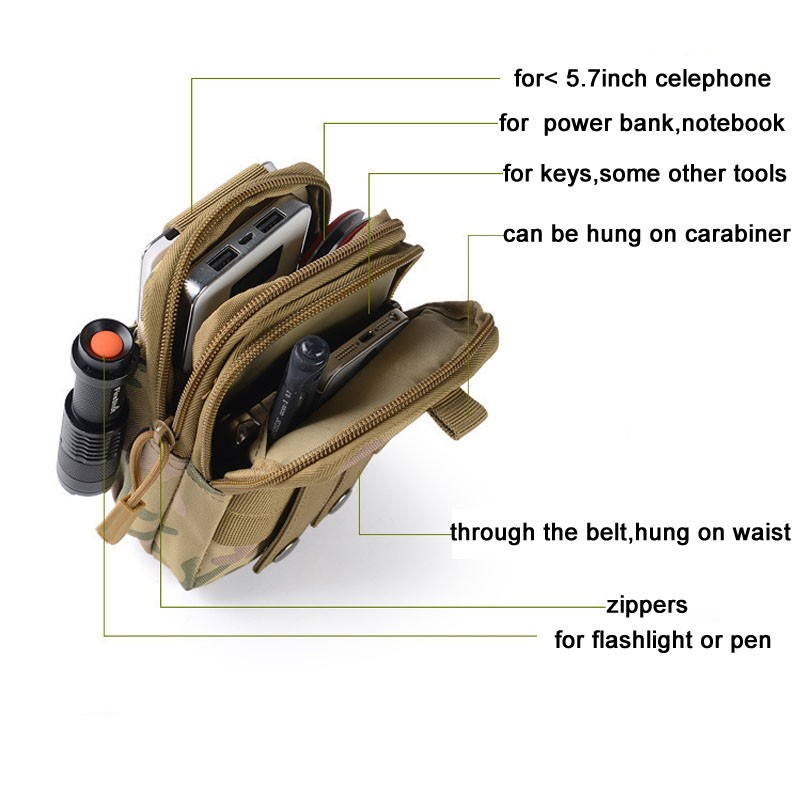 800D Outdoor Sports Waterproof Tactical Pouch