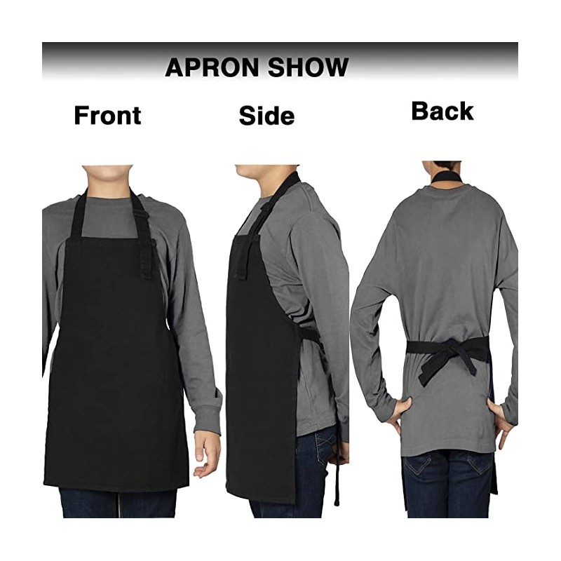 Adjustable Kids Aprons Youth Bib Apron With Pockets