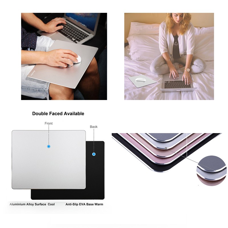 Aluminum Mouse Pad with Non-Slip Rubber Base Aluminum Mouse Pad with Non-Slip Rubber Base