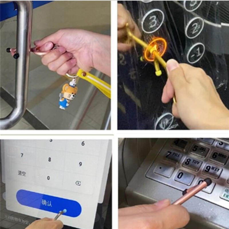 Anti-touch Tools Door Opener Elevator Button Pusher Multifunctional Keychain Tool