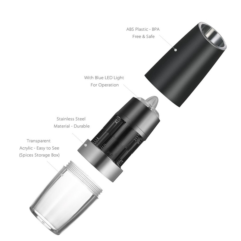 Automatic Gravity Electric Salt and Pepper Grinder