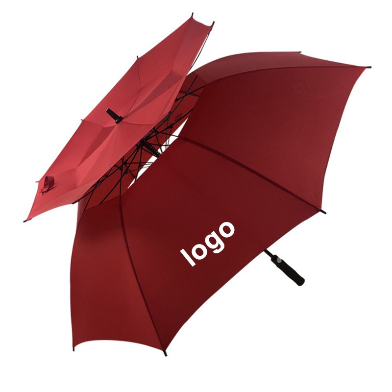 Automatic Open Golf Umbrella Oversize Double Canopy Vented Windproof Waterproof Stick Umbrellas