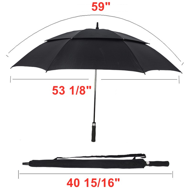 Automatic Open Golf Umbrella Oversize Double Canopy Vented Windproof Waterproof Stick Umbrellas
