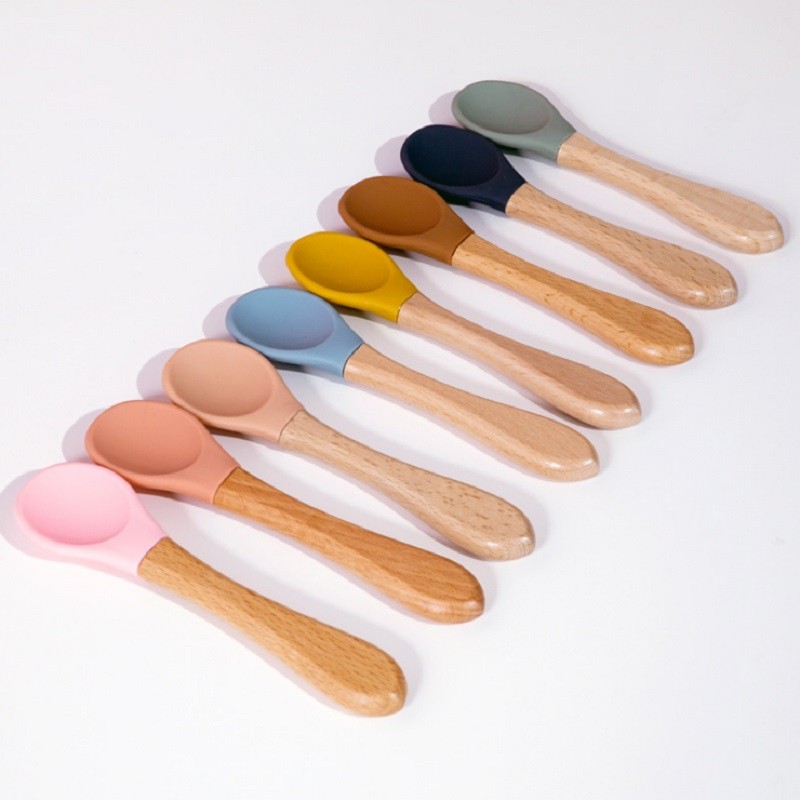 Baby Silicone Bamboo Spoon
