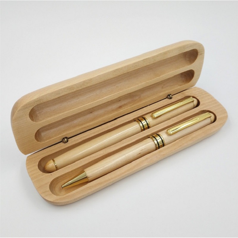 Bamboo Ballpoint Pens Set In A Wood Box