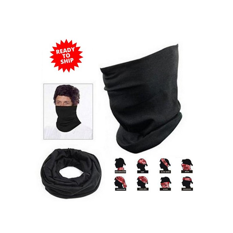 Black Multifunctional Magic Headwear Scarf Face Mask Black Multifunctional Magic Headwear Scarf Face Mask