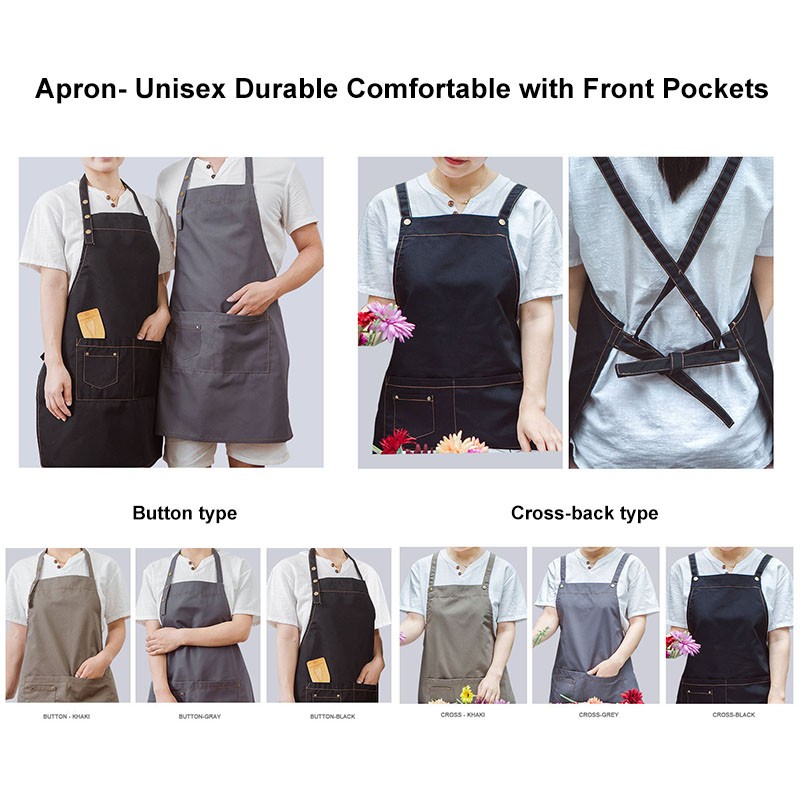 Canvas Shop Apron with Pockets
