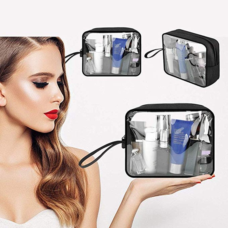 Clear Toiletry Bag with Zipper Travel Cosmetic Bag