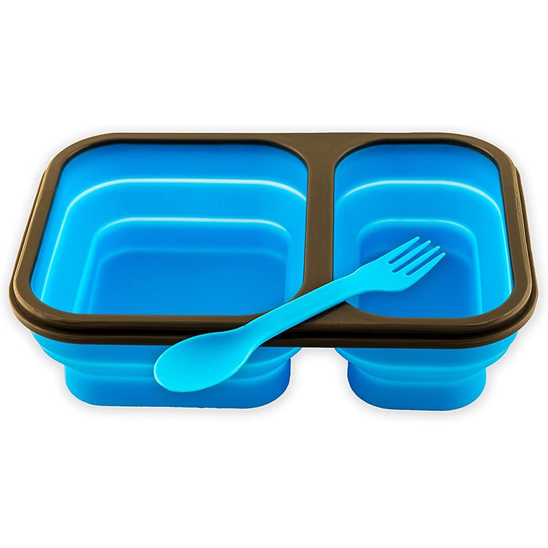 Collapsible Lunch Box Container w/ Utensil