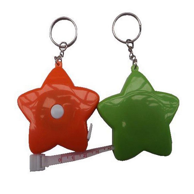 Colorful Star Keychain With Tape Measure