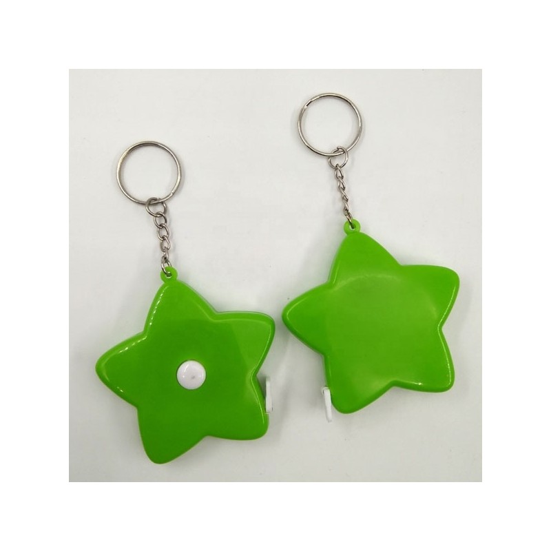 Colorful Star Keychain With Tape Measure