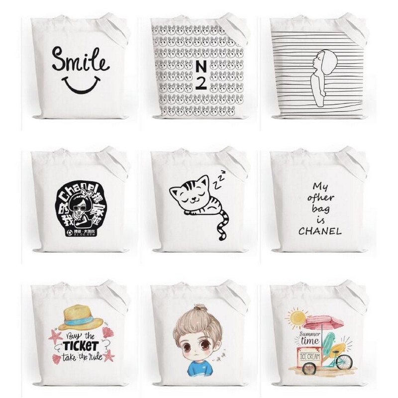 Cotton Canvas Reusable Tote Bags
