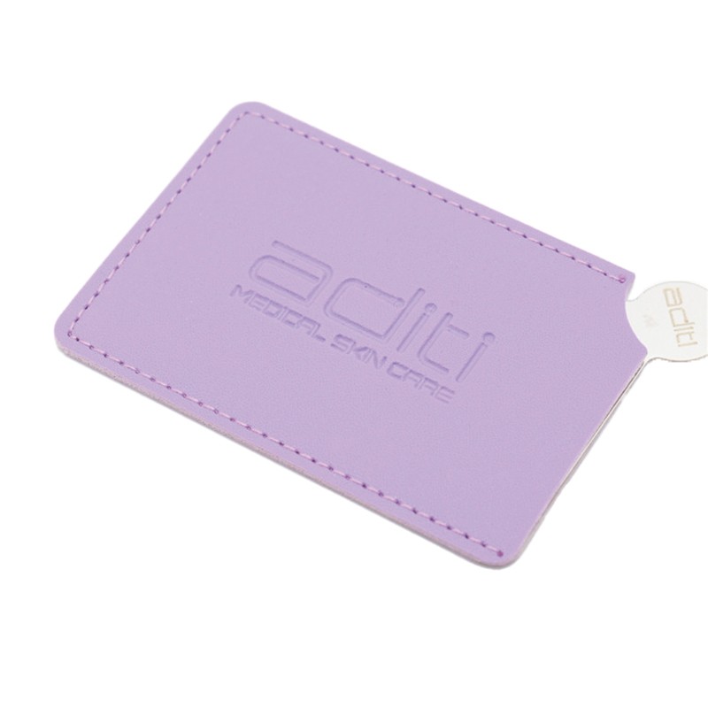 Credit Card Shaped Mirror With Leather Cover