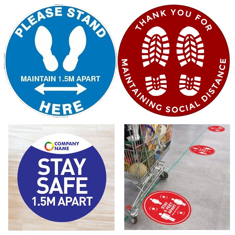 Custom Print Social Distancing Stay Safe Floor Decal