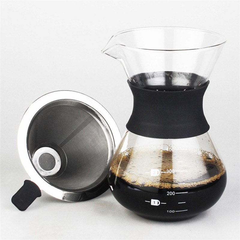 Cute Coffee Maker with Reusable Filter 400ML