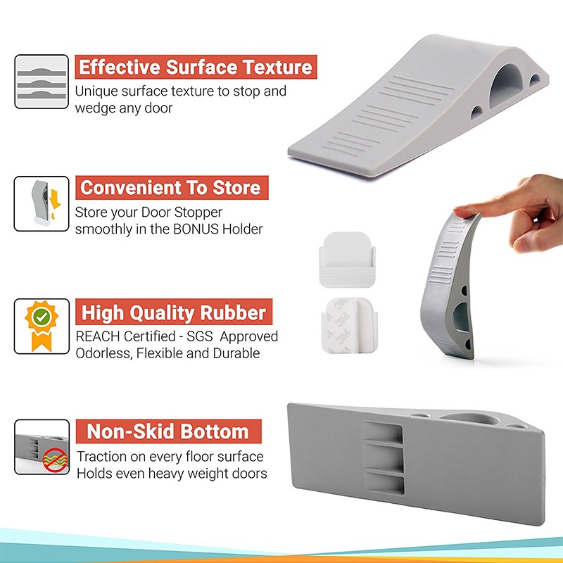 Decorative Door Stopper With Free Bonus Holder