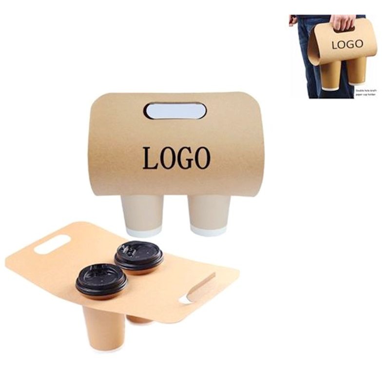 Disposable Double Cup Kraft Paperboard Holder Disposable Double Cup Kraft Paperboard Holder