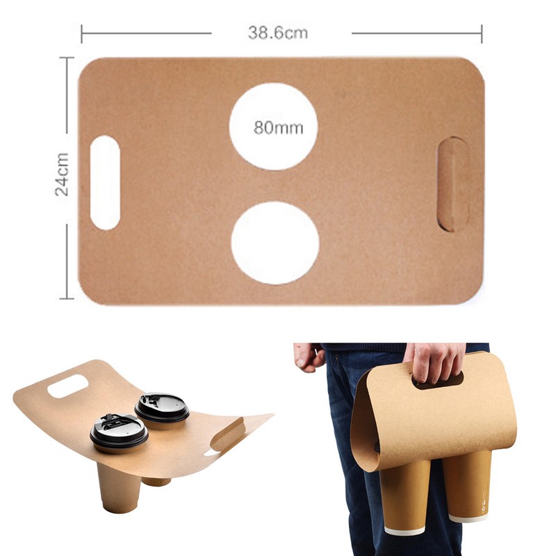 Disposable Double Cup Kraft Paperboard Holder