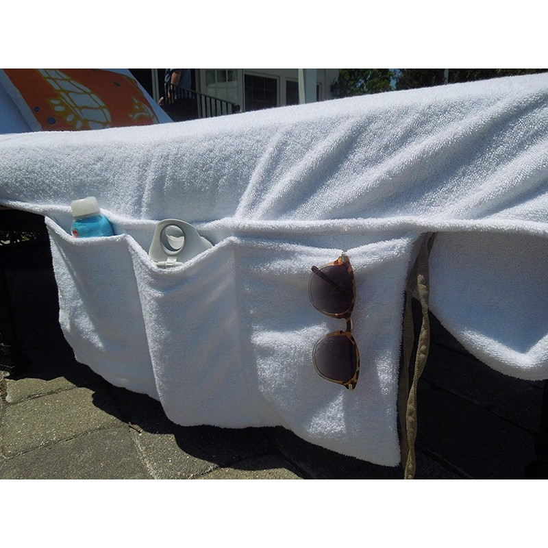 Embroidered Terry Cotton Lounge Chair Cover