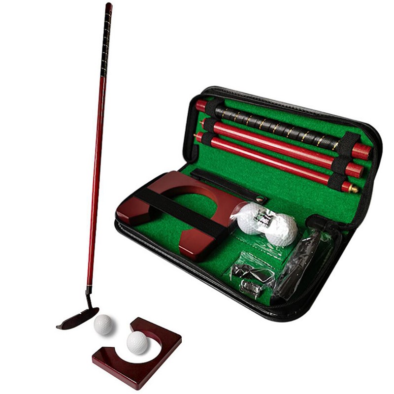 Executive Travel Indoor Golf Wooden Club Putter Kit