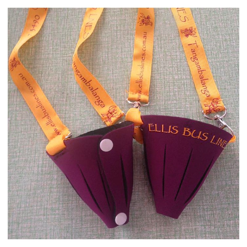 Fan shaped Neo Wine Glass Holders Lanyards