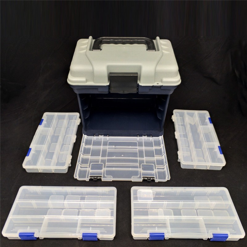 Fishing Tackle Box Portable 4 Layers Small Size