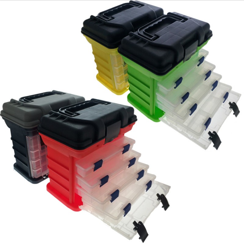 Fishing Tackle Box Portable 4 Layers Small Size