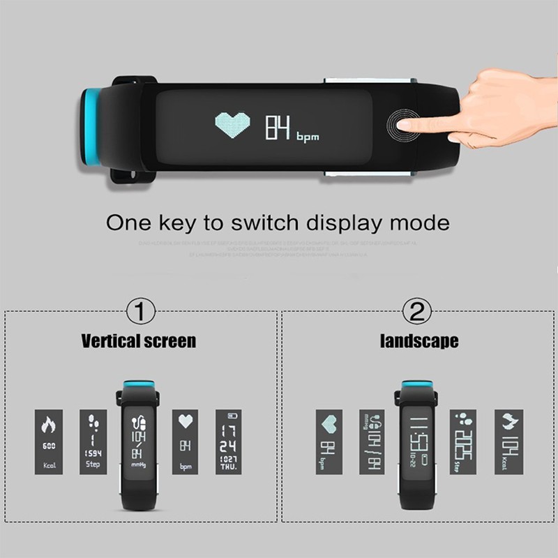 Fitness Tracker w/Heart Rate & Blood Pressure Monitor