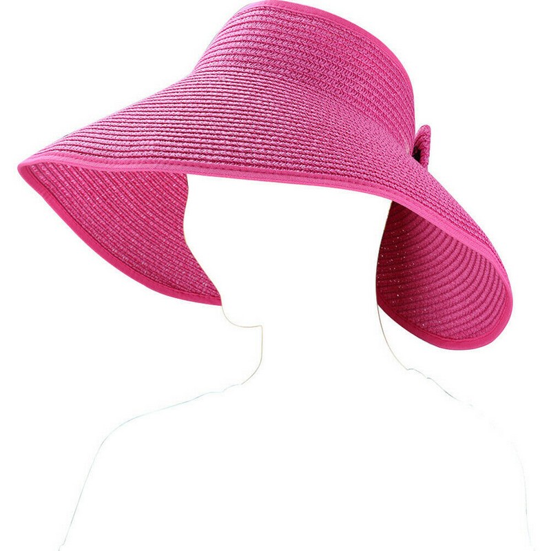 Foldable Beach Wide Brim Straw Visor Hat