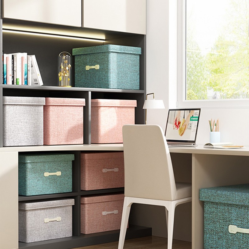 Foldable Storage Cubes Bin Box With Lid and Handle