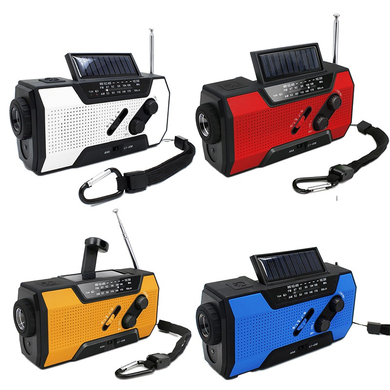 Hand Crank Portable Emergency Cell Phone Charger w/ Radio/Flashlight and Motion Sensor Reading Lamp