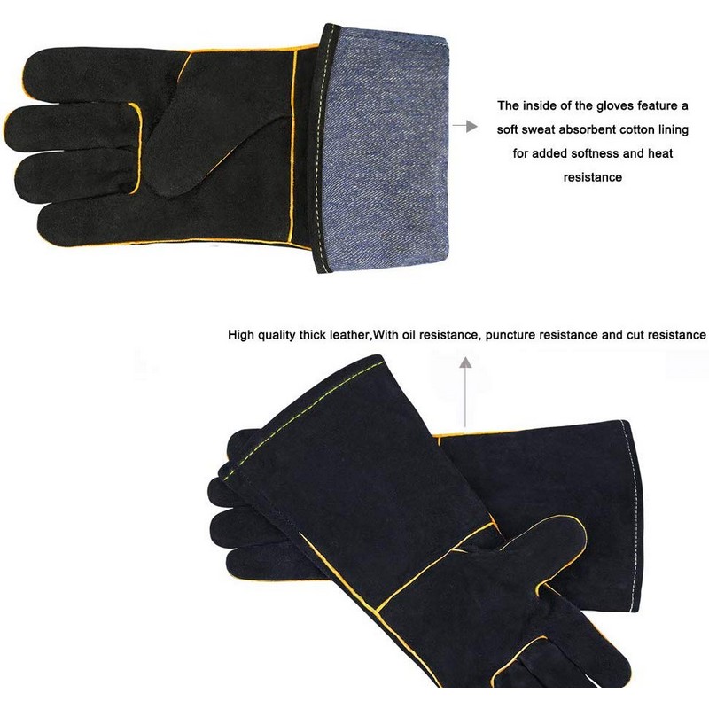 Heat resistant Cow Split Leather BBQ GlovesHeat Resistant Cow Split Leather BBQ Gloves